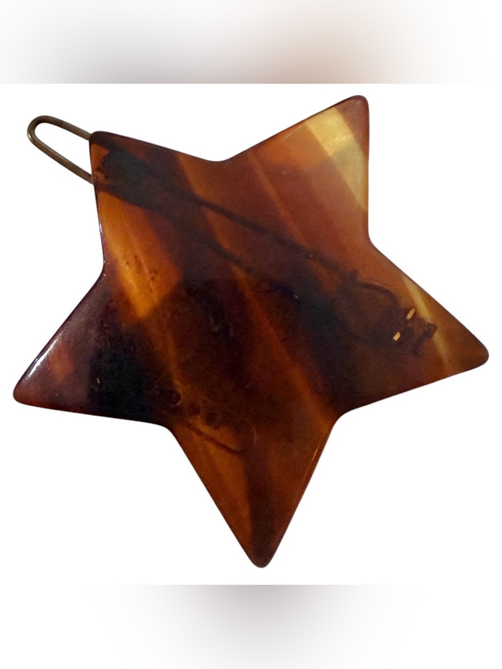 1970’s Vintage Tortoiseshell Star Shaped French Barrette, 1.5” , Deadstock, New